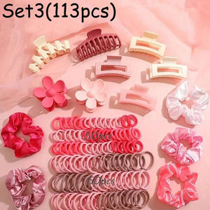 الأكثر مبيعًا من ساكورا دبوس شعر وردي عابر للحدود طقم ربطة شعر على الطراز الأوروبي والأمريكية إكسسوارات شعر مشبك مجموعة ربطات رأس - Product Image 4