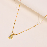 Collar de Joyería de Moda con Colgante de Letras Iniciales del Alfabeto Personalizado de Acero Inoxidable Único, con Circonita, Antideslustre, para Mujer, 2024