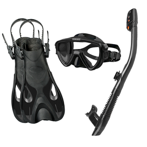 Aloma Waterproof Dry-type <b>Snorkeling</b> & Scuba Gear Set for Adults with Glass Lenses Swim Fins & Bag Customizable Logo - Product Image 4