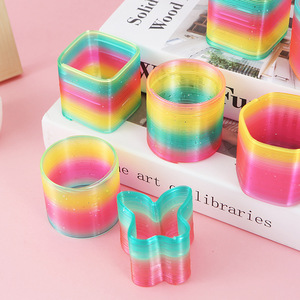 New Hot Selling Plastic Rainbow Colorful Large Jumbo for <strong>Slinkying</strong> Spring Coil Oil <strong>Toy</strong> for Stress Relief - Product Image 3