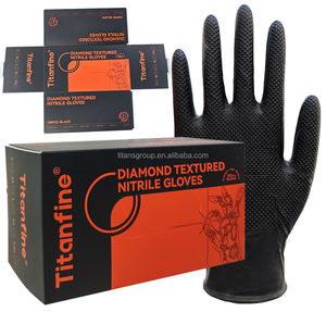 Großhandel Schwarze Nitrilhandschuhe mit Diamantstruktur für Höheren Grip Starke Tattoo-Handschuhe Schwarzes Nitril 8 Mil Mittel - Product Image 5