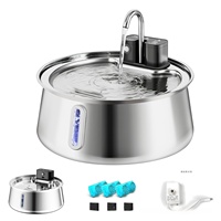 Apauk 3,2L Edelstahl-Trinkbrunnen für Katzen und kleine Hunde, ultra-leise, batteriebetrieben, mehrstufige Filterung, einfach und schön