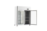 Vitrine réfrigérée verticale à double porte vitrée avec panneau de commande numérique, 1340 mm, avec compresseur Cubigel