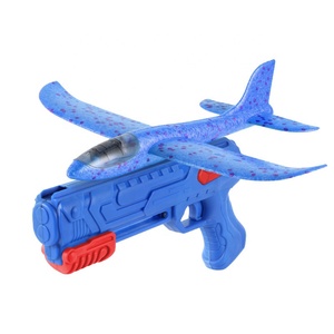 Hot bán trẻ em ngoài trời bay máy bay Launcher Gun LED bọt tàu lượn máy bay đồ chơi với catapult làm bằng nhựa bền - Product Image 1