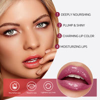 Gloss à lèvres liquide scintillant en gros, huile à lèvres à la vitamine C, hydratant, changeant de couleur, waterproof, longue tenue, logo personnalisé