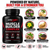 Nutrition sportive à marque privée, Muscle Builder Vegan, avec Ashwagandha et Ginseng pour la force, la récupération et la croissance musculaire