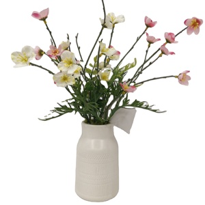 Trois couleurs petites fleurs en soie artificielles décoration de la maison avec pot pour Thanksgiving et le nouvel an - Product Image 1