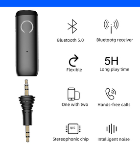 Mới Đến 2022 Thương Hiệu Mới Nóng Bán Chất Lượng Cao <span class=keywords><strong>Bluetooth</strong></span> Âm Thanh <span class=keywords><strong>Receiver</strong></span> AUX 3.5Mm Hands Miễn Phí Xe Kit Âm Nhạc <span class=keywords><strong>Receiver</strong></span> Không Dây Adapter - Product Image 4