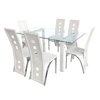 Meuble de salon blanc moderne, pour 8 personnes, chaise à manger, finition brillante, nouveau modèle
