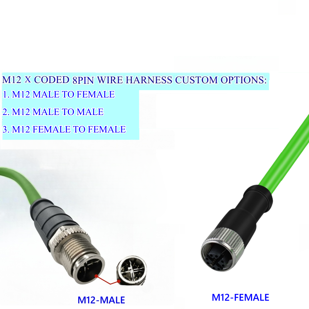 M12 X code male and female (8pin)