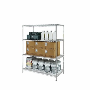 Estante de Alambre Cromado Rodante de 4 Niveles, Ahorra Espacio, Ajustable, Resistente, Unidad de Almacenamiento Móvil para el Hogar y la Empresa - Product Image 1