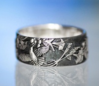 Bague de mariage classique vintage noire antique oxydée en argent sterling 925 de haute qualité avec serti en grappe et motif floral