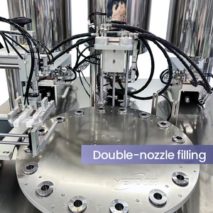 Linea di Produzione Automatica YETO a Doppia Testa Monoblocco Rotativa per Riempimento, Tappatura e Pressatura di Bottiglie di Cosmetici - Product Image 5