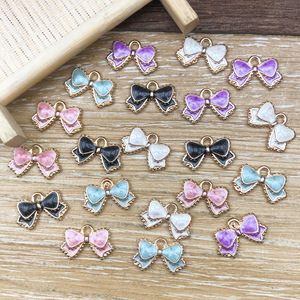 จี้โบว์เคลือบสีสันสดใส โลหะผสมสังกะสี ขนาดกลาง สำหรับทำเครื่องประดับ DIY - Product Image 4
