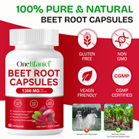 OneBotanical – Capsules de poudre de racine de betterave biologique et végétalienne, suppléments d'extraits végétaux, 1300 mg de capsules de betterave pure pour le soutien énergétique