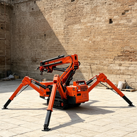 Grue araignée compacte multifonction à flèche télescopique avec flèche de rallonge et nacelle de travail