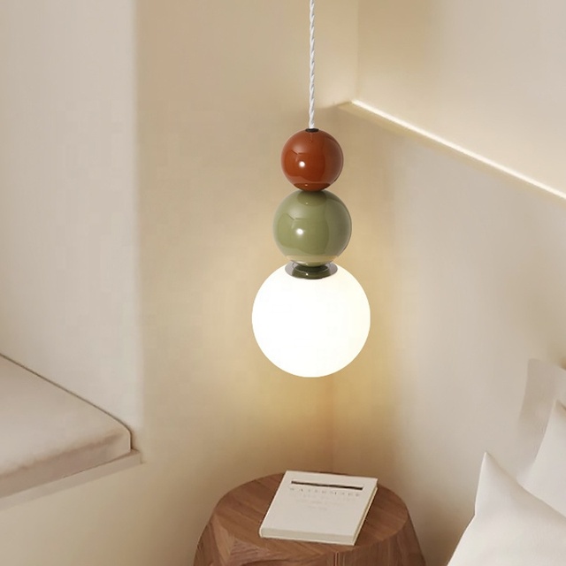 Nordic Led Glass Ball Pendant Light Modern Bedside Indoor Hanging Lamp Fixture Luminaire Hotel Kitchen Dining Room Lighting Deco