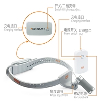 Lampe frontale médicale LED durable pour chirurgie dentaire avec loupe grossissante, alimentation électrique, conception en verre et métal durable