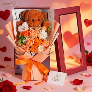 Venta al por Mayor de los Mejores Regalos para el Día de San Valentín 2026, Oso de Peluche Hecho a Mano, Moderno y Ecológico, Ramo de Rosas Artificiales de Jabón - Product Image 5