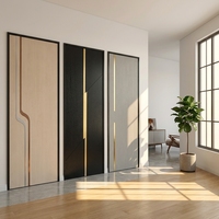 Porte intérieure moderne en bois massif à double battant avec isolation phonique et vitrage, design français, pour hôtels, hôpitaux, halls, villas et sous-sols