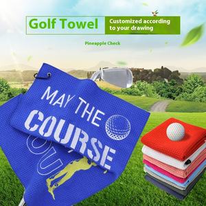 Serviette de golf en microfibre AOQI transfrontalière 400g 70% motif ananas gaufré 40x60cm emballage en plastique avec logo personnalisé échantillon gratuit - Product Image 3