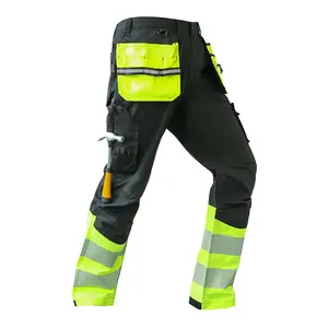80% Polyester 20% Cotton Multi Pockets Construction Work Wear Cargo Pants Mechanic Engineer Tooling Repair Custom Work Trousers