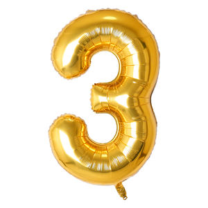 Fungram Popular America Slim 50 pulgadas oro <span class=keywords><strong>Super</strong></span> gran número globos decoración de fiesta de cumpleaños 0-9 globos de helio globos de aluminio - Product Image 5