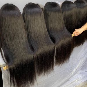 Cabello Indio Virgen 150% 180% 13x6 con Cutícula Alineada, Pelucas de Cabello Humano para Mujeres Negras, Peluca de Cabello Humano con Encaje Transparente HD 13x4 - Product Image 1