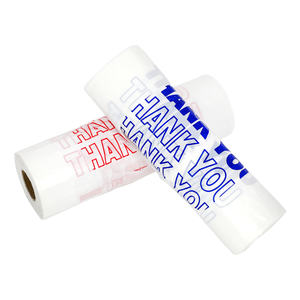 Sacs en plastique de type T-shirt avec message de remerciement, sacs T-shirt personnalisés en rouleau - Product Image 4