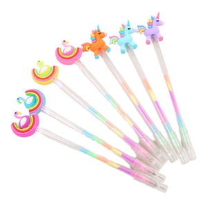Novedad creativo Arco Iris neutral 6 colores pluma regalo dando DIY resaltador Pastel dibujos animados Cisne <span class=keywords><strong>pony</strong></span> modelado resaltador bolígrafo - Product Image 1