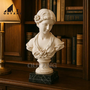 QUYANG décoration de la maison moderne <span class=keywords><strong>pierre</strong></span> naturelle sculpture élégante dame tête Statue marbre <span class=keywords><strong>femme</strong></span> <span class=keywords><strong>buste</strong></span> Sculpture - Product Image 3