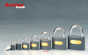 Rarlux-candado antirrobo de alta seguridad, 20, 25, 32, 38, 50, 63 y 75mm, 3 Llaves de acero, cilindro de latón completo, hierro gris - Product Image 4