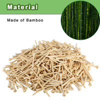 Fournisseur en gros de tees de golf en bambou, avec logo et motif personnalisés, tee de golf en bois biodégradable, accessoires de golf stables pour longue distance, tee de golf