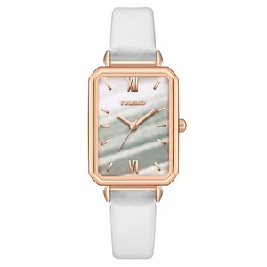 レディースクォーツ腕時計 女性用 ファッションレザー スクエア合金ケース 7mm厚ガラス文字盤 - Product Image 2