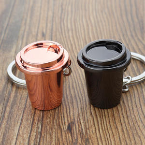 Llavero de cafetera 3D, accesorios de coche de taza de <span class=keywords><strong>espresso</strong></span> en miniatura, recuerdo de café único y regalo corporativo, llavero de metal - Product Image 4