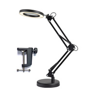 Lampe de table loupe 5X 10X avec lampe loupe haute vision éclairée par 72 LED avec pince pour lire le travail de près