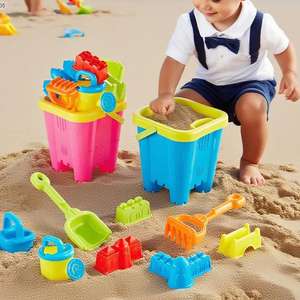 ชุดของเล่นชายหาดทำจากพลาสติกชุดของเล่นชายหาดสร้างปราสาททรายการ์ตูนสีสันสดใสสำหรับฤดูร้อน - Product Image 4