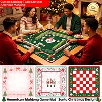 Nouveau tapis de mahjong de Noël en caoutchouc naturel antidérapant, personnalisé, imperméable et silencieux pour la maison, vente en gros
