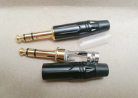 Prise banane 3 broches en laiton plaqué or pour console de mixage microphone, tête de soudure mono audio