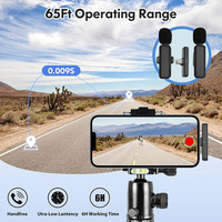 Mikrofon rekaman Lightning tipe C, Mic profesional tanpa kabel iPhone iPad Android kerah untuk Streaming langsung pasang Play