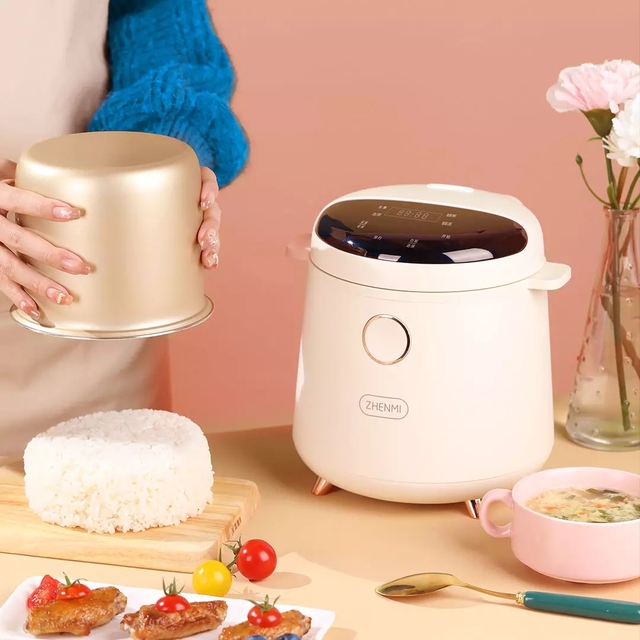 ZHENMI Mini Rice Cooker 1.5L Baby Porridge Cake Maker for 1-2 Person the Household Cook Machine ZMFB-201 24H Appointment
