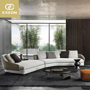 <span class=keywords><strong>Housse</strong></span> de <span class=keywords><strong>canapé</strong></span> ronde à <span class=keywords><strong>Angle</strong></span> de Section grise, Design moderne en tissu, pour salon, hall <span class=keywords><strong>d</strong></span>'entrée - Product Image 1