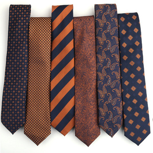 Cravate à motif orange pour hommes, crosse de cravate pour hommes, chemise de gentleman rétro, <span class=keywords><strong>accessoires</strong></span> de <span class=keywords><strong>costume</strong></span>, vente en gros - Product Image 2