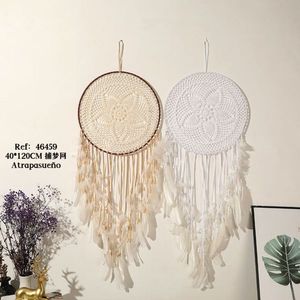 Acchiappasogni 40x120cm con Piume Bianche, Decorazione da Parete, Lampada Decorativa - Product Image 1