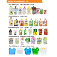 Machine de remplissage automatique à double tête pour sachets souples en aluminium et plastique avec bec verseur, pour miel, eau, lait, huile