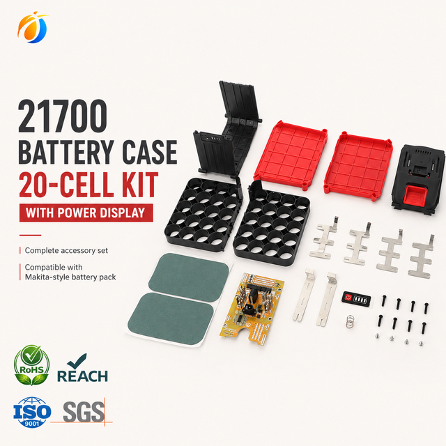 21700 Li-ion Battery Case Shell 20 Cell DIY Battery Pack Housing with LED Power Display for Makita 18V Compatible Tools