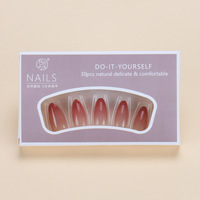 Faux ongles prédécoupés haut de gamme, style dégradé automne rose, effet œil de chat, style Pure Desire tendance, amovibles