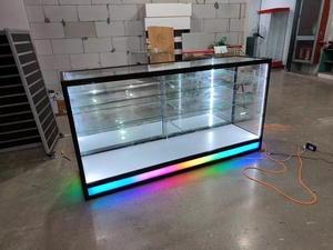 ตู้โชว์กระจกสูง 72 นิ้ว พร้อมไฟ LED โครงอะลูมิเนียม ดีไซน์เป็นมิตรกับสิ่งแวดล้อม สำหรับร้านขายอุปกรณ์สูบบุหรี่ - Product Image 3