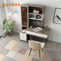 Bureau d'ordinateur moderne et universel pour étudiants, bureau d'écriture avec étagères, bibliothèque, meubles de chambre à coucher