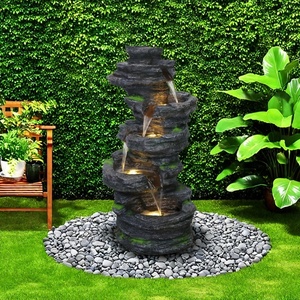 Grand mur rideau d'eau rocaille en résine décoration extérieure ornement <span class=keywords><strong>jardin</strong></span> cour pelouse cascade <span class=keywords><strong>fontaine</strong></span> design artificiel élégant - Product Image 5